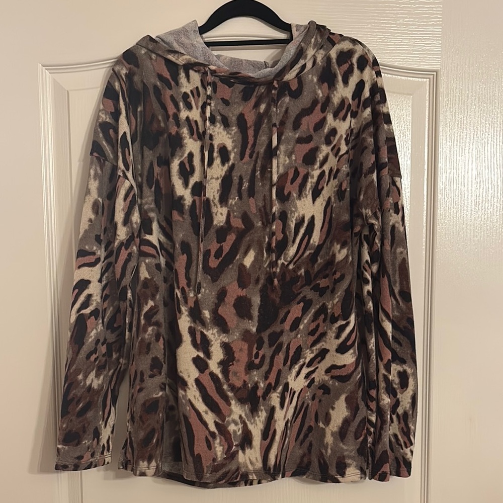 Sew In Love Animal Print Hoodie
